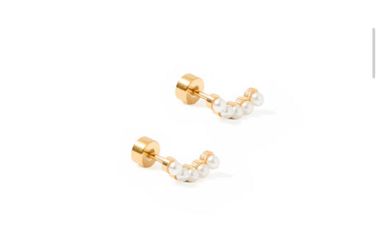 Screwback Stud Earrings - Abigail Pearl