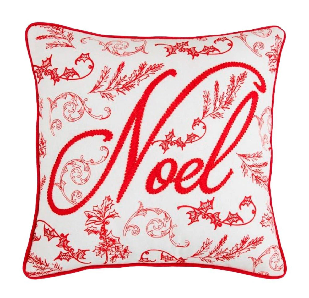 Noel Embroidered Pillow