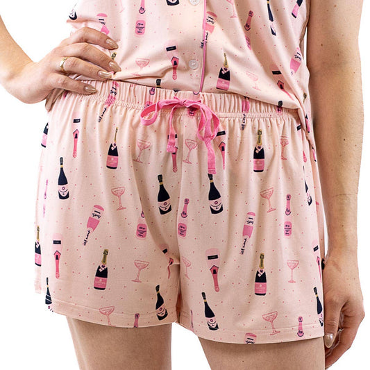 Champagne Bubbles Sleep Shorts: Small