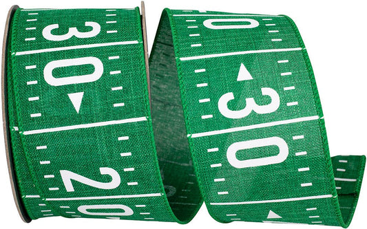 Green Football Field Wired Edge, Green, 2-1/2 In, 10 Yards