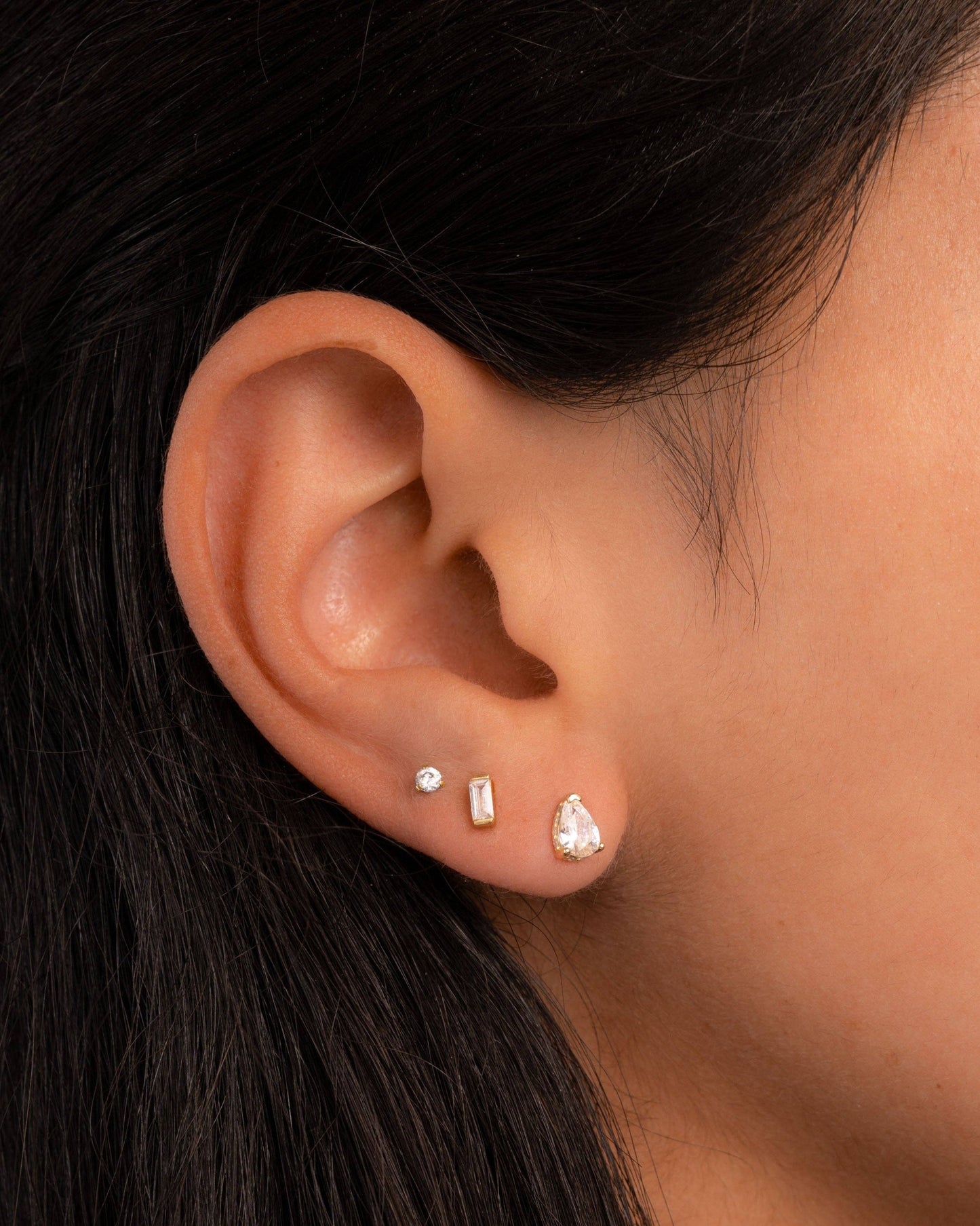 Pear Studs: Gold