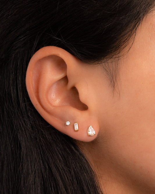 Pear Studs: Gold