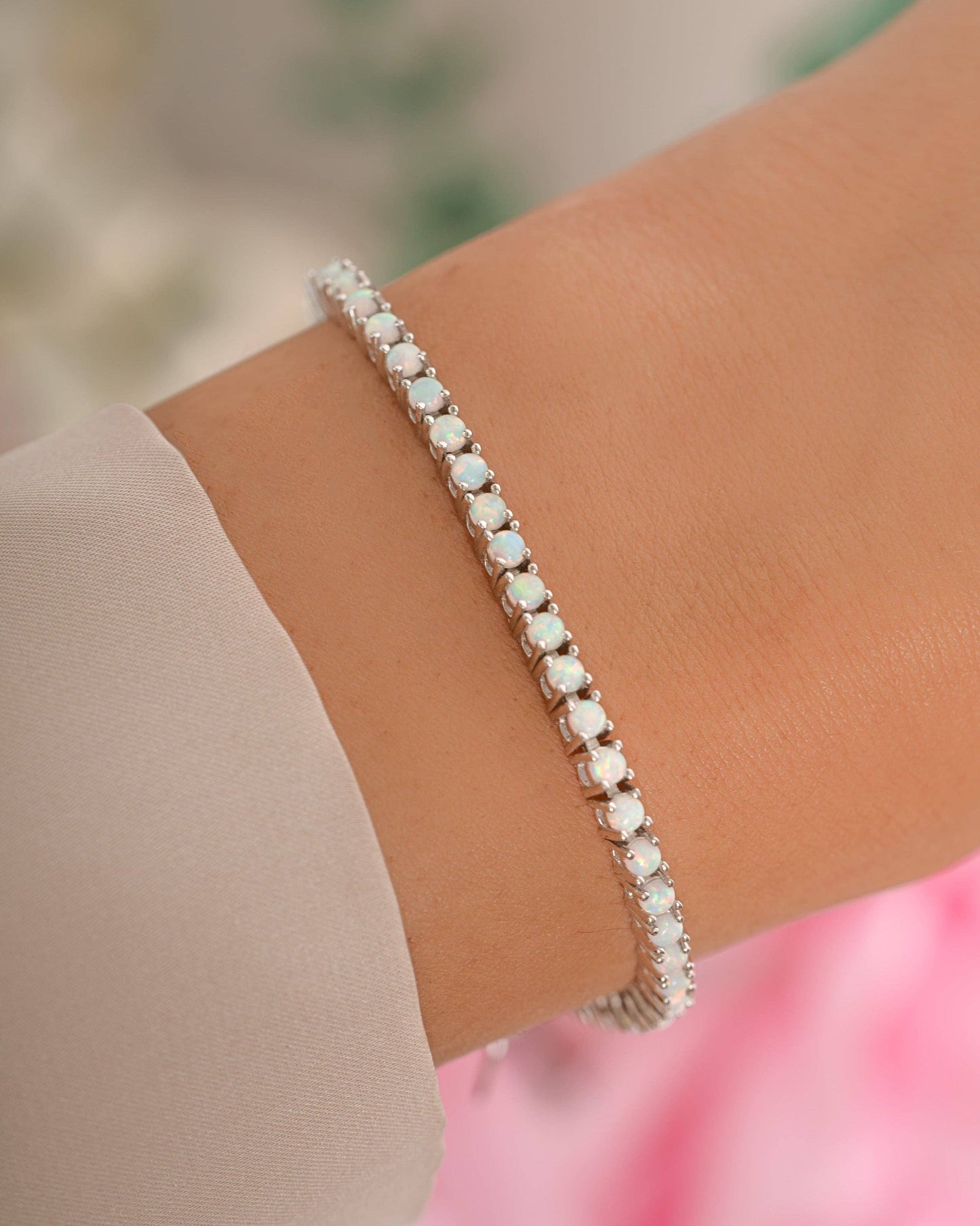 Opal Tennis Bracelet: 6.25" / Gold