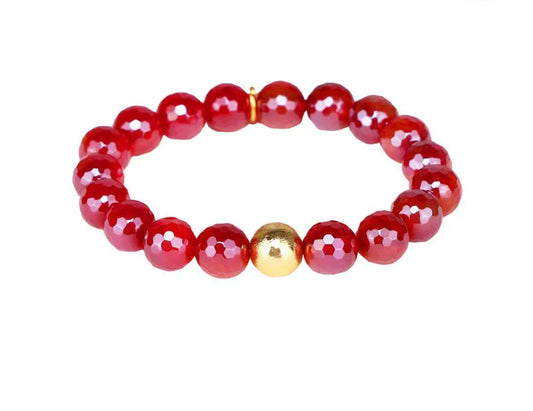 Melange Beaded Bracelet- Scarlet