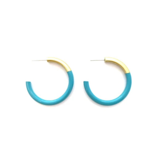 Liz Medium Hoop- Peacock Blue
