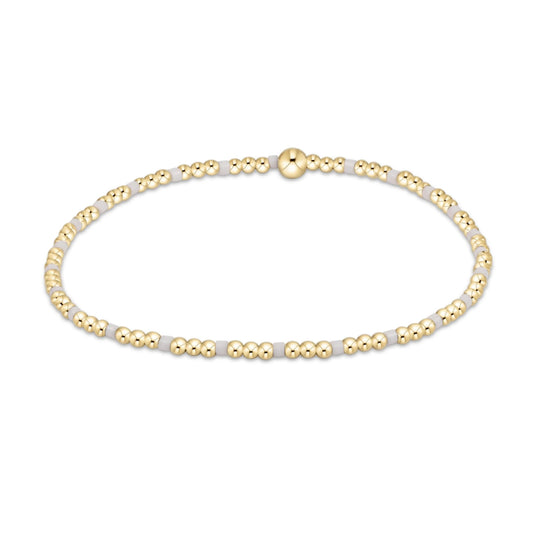 egirl Hope Sincerity Pattern 2mm Bead Bracelet - white