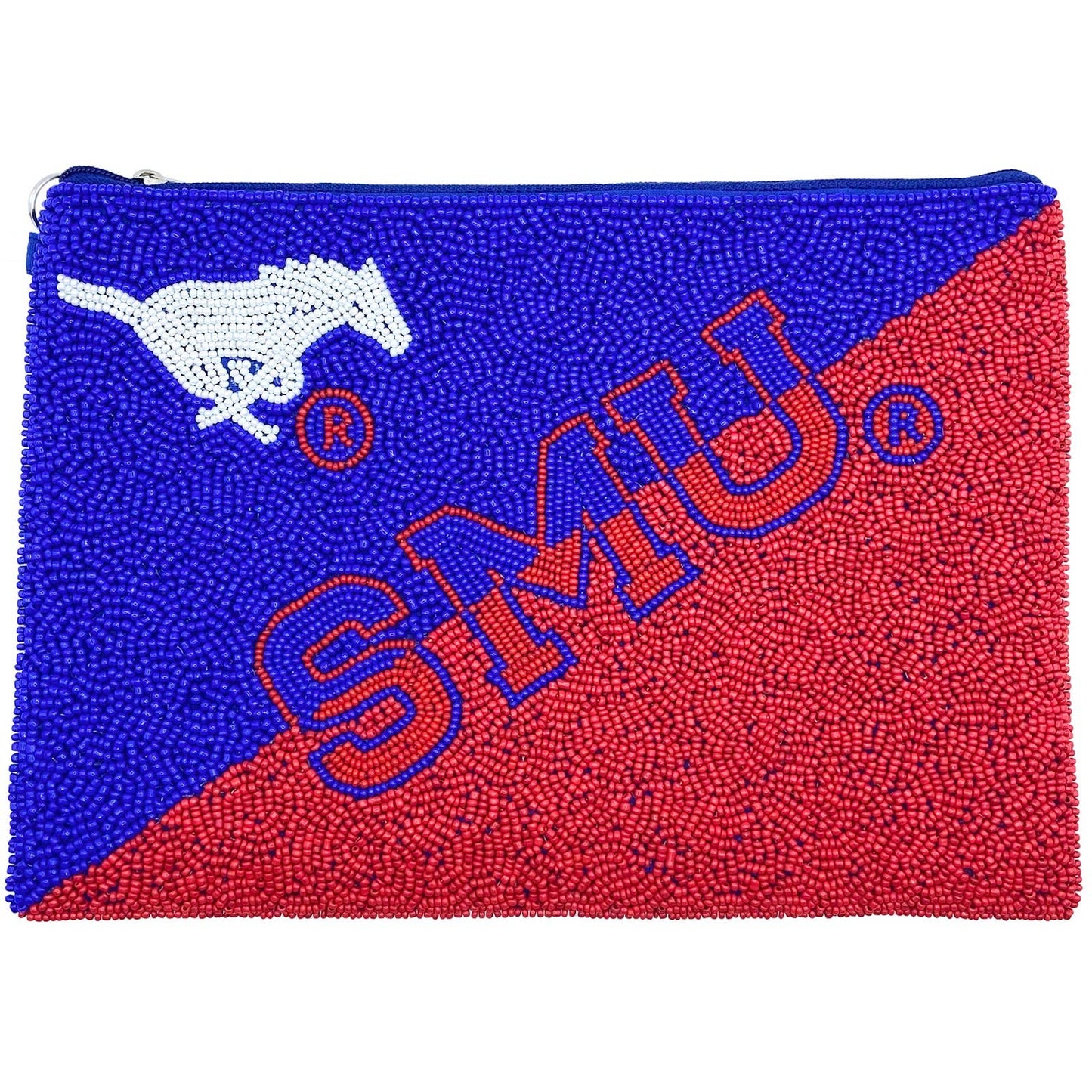 SPLIT TONE SMU ZIPPER TOP BEADED BAG