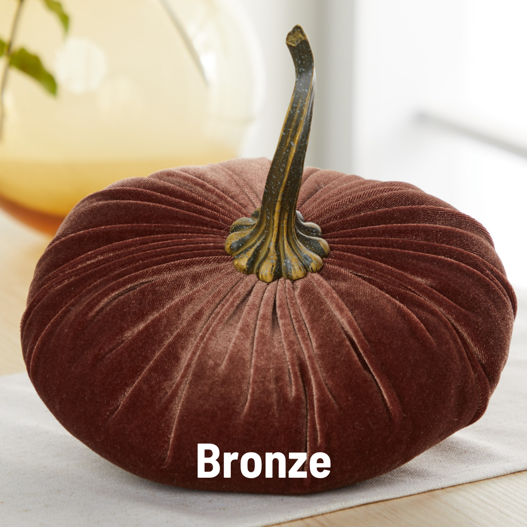 Pumpkin Extra Large Velvet, Fall Accent, Thoughtful Gift: Gold