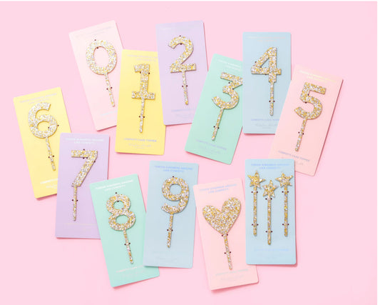 Pearl Confetti Cake Topper Numbers (0-9)