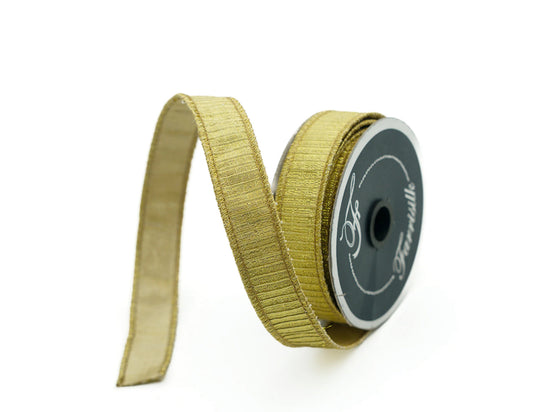 Pleated Metallic Gold Ribbon
