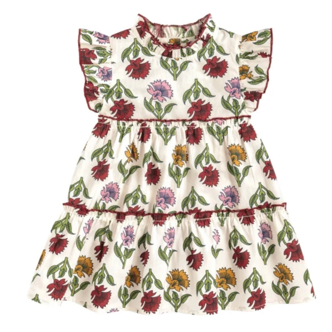 Multi Floral Ruffle Dress