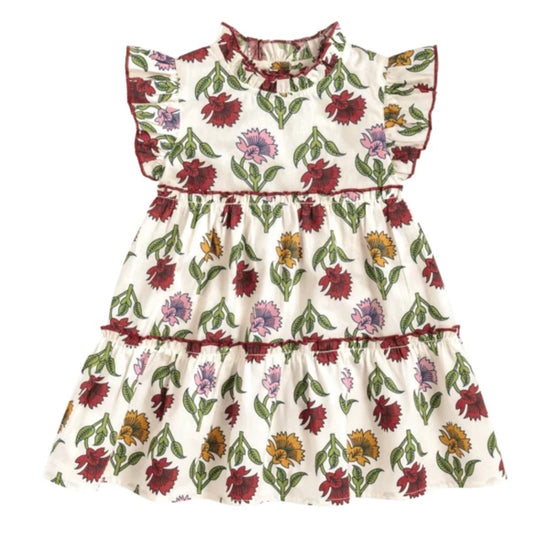Multi Floral Ruffle Dress