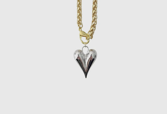 Happy Heart Charm- Silver