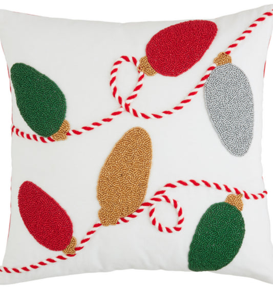 String of Lights Beaded Pillow