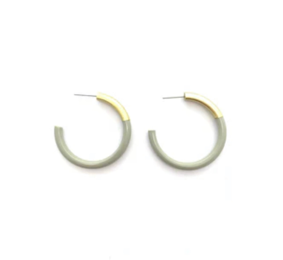 Liz Medium Hoop- Gray