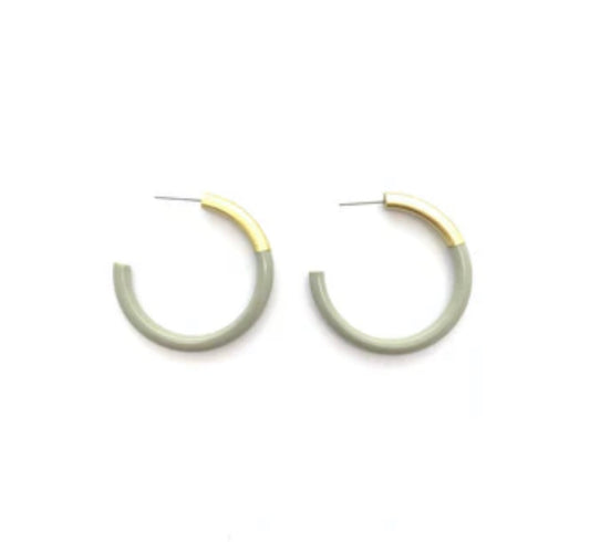 Liz Medium Hoop- Gray