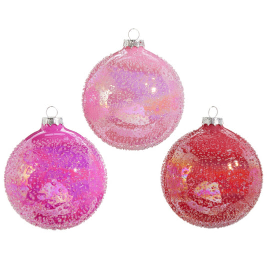 4" Pink Glitter Ball Ornament