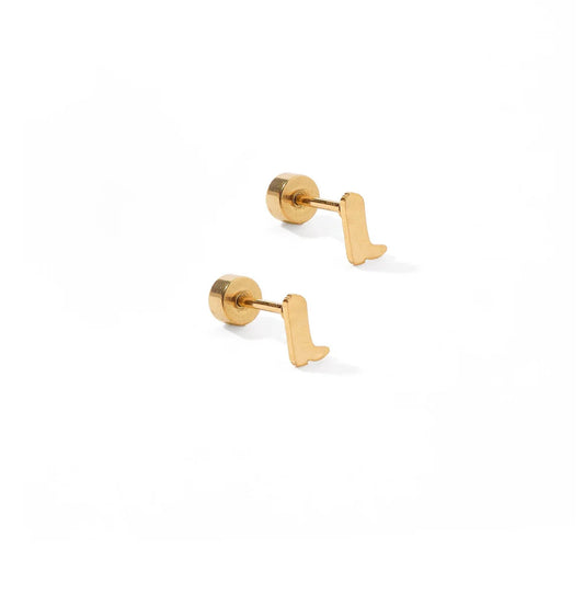 Screwback Stud Earrings - Petite Cowgirl Boot