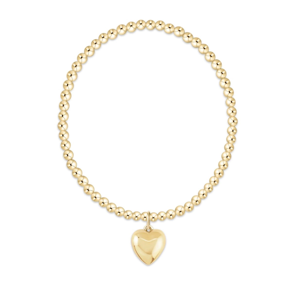 classic gold 3mm bracelet - love plush gold charm