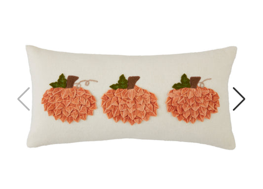 LUMBAR VELVET RIBBON PUMPKIN PILLOW