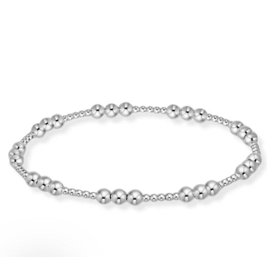 Joy Pattern 4mm Bead Bracelet- Sterling