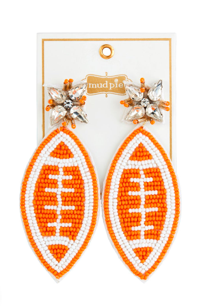 Orange Beaded Gameday Earrings