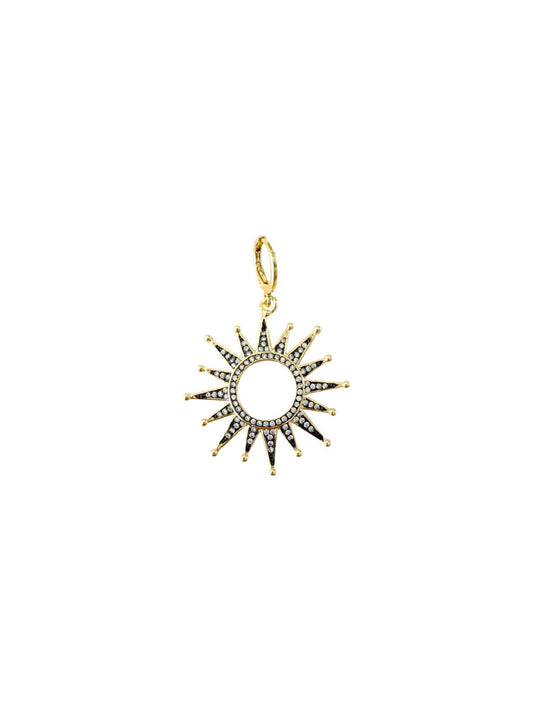 Black Pave Sun Scarf Charm - Black Sun