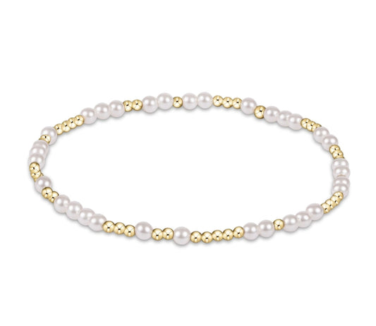 Hope Unwritten 3mm Bead Bracelet- Pearl