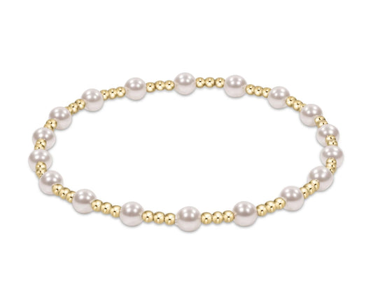 egirl classic sincerity pattern 4mm bead bracelet - pearl