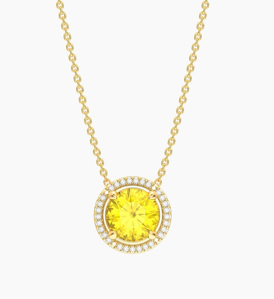Citrine Birthstone Pendant Necklace (November)