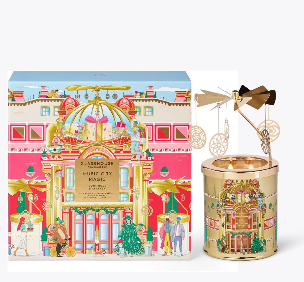 13.4OZ. CANDLE WITH SPINNING CAROUSEL GIFT SET - Music City Magic