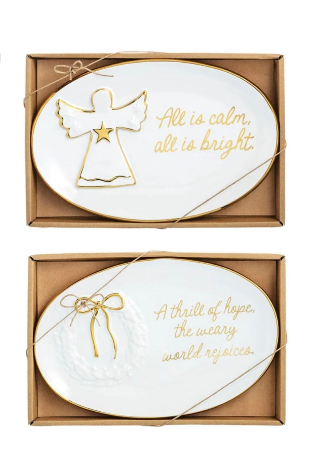 Gold Edge Christmas Sentiment Plate