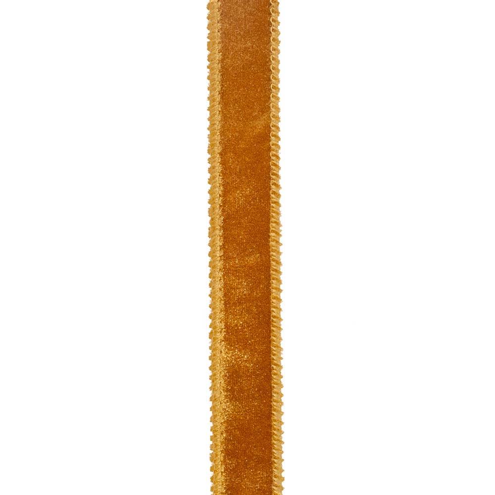 Ribbon -Luxe Plush Velvet Wired, Caramel, 1 In, 10 Yards