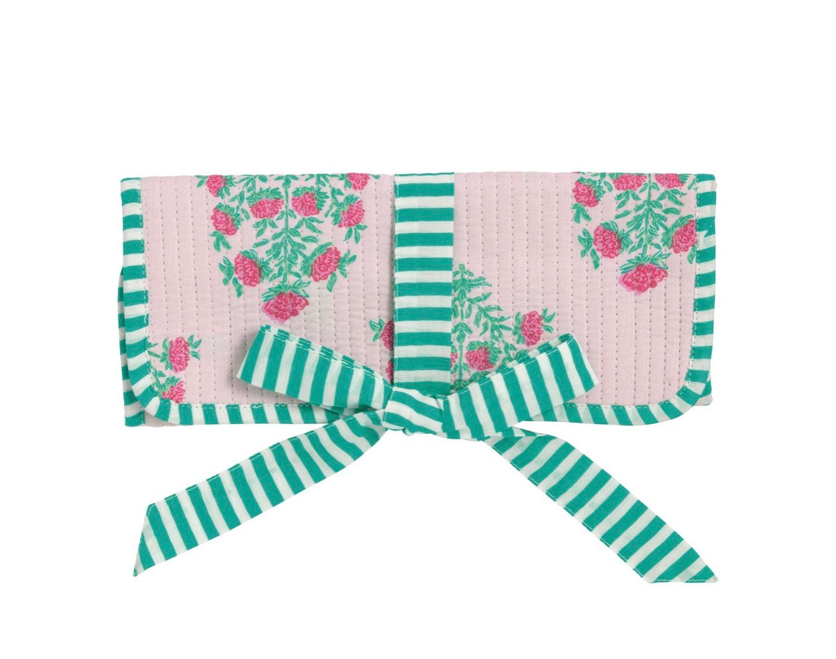 Block Print Jewelry Roll
