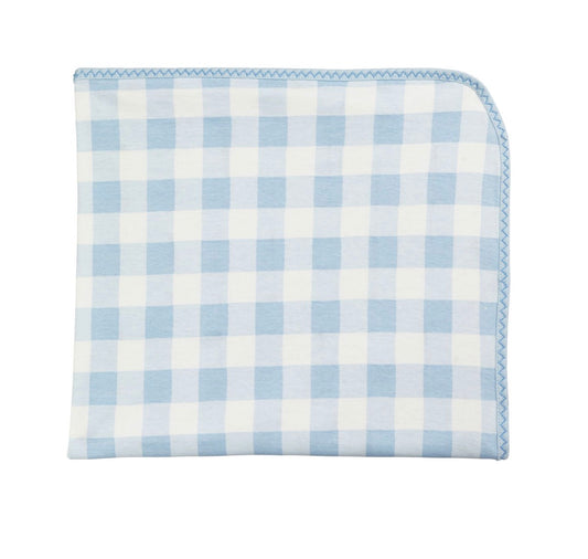 Blue Gingham Baby Arrival Blanket