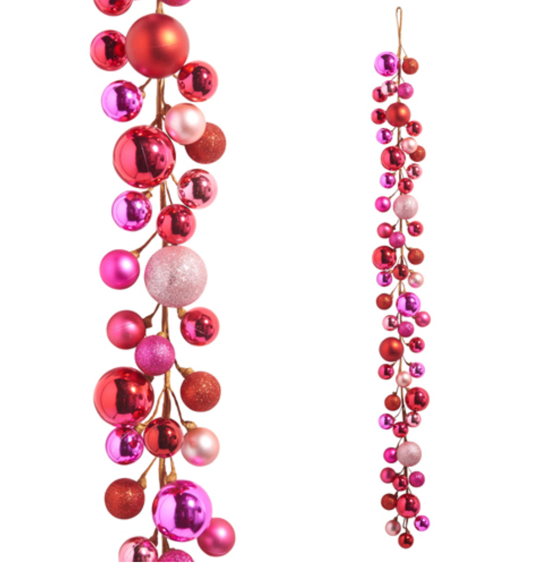 4' Pink Ball Garland