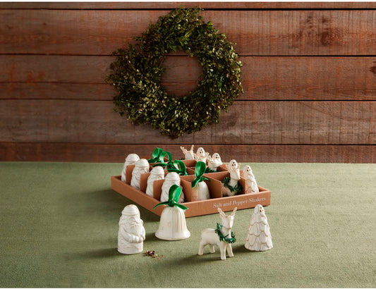 White Christmas Salt and Pepper Shakers
