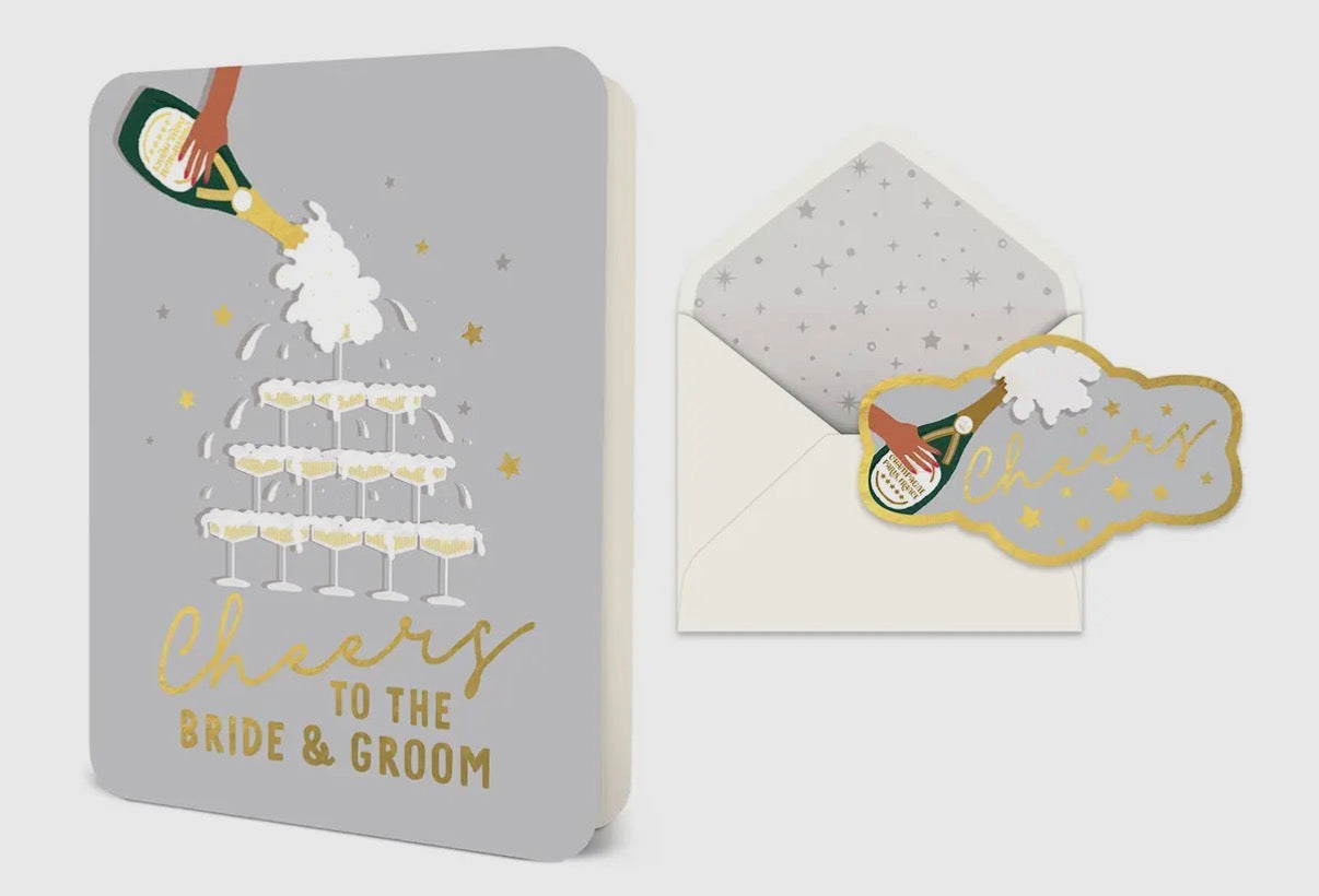Cheers to the Bride & Groom Deluxe Greeting Card