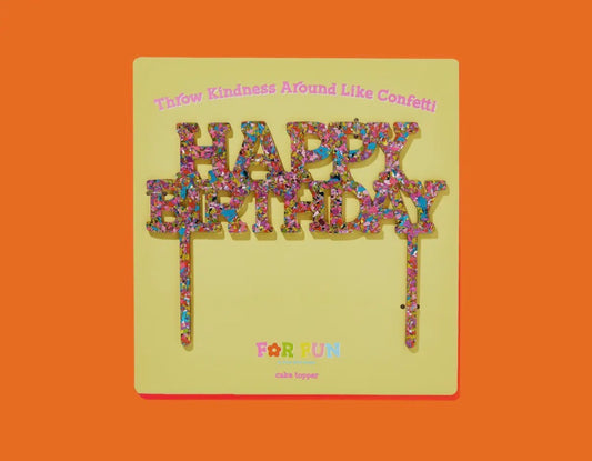 Confetti Cake Topper- Happy Birthday