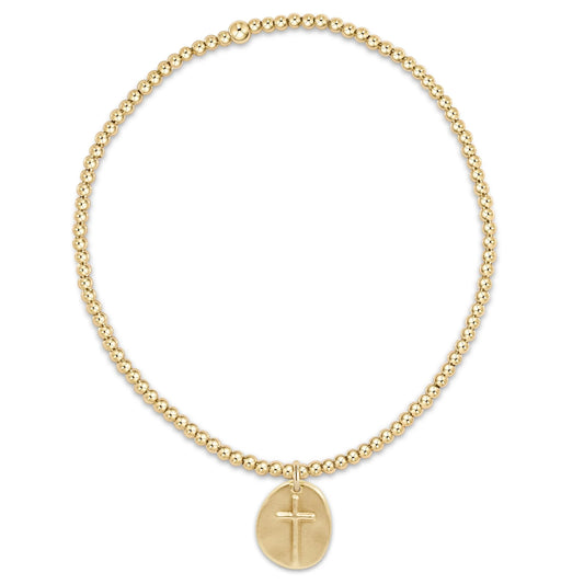classic gold 2mm bracelet - inspire small gold disc