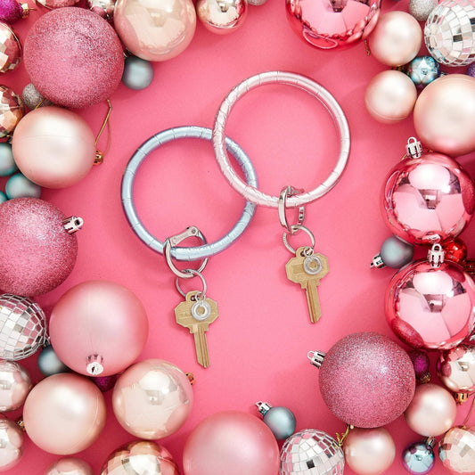 Leather Big O® Key Ring - On The Rocks Croc-Embossed