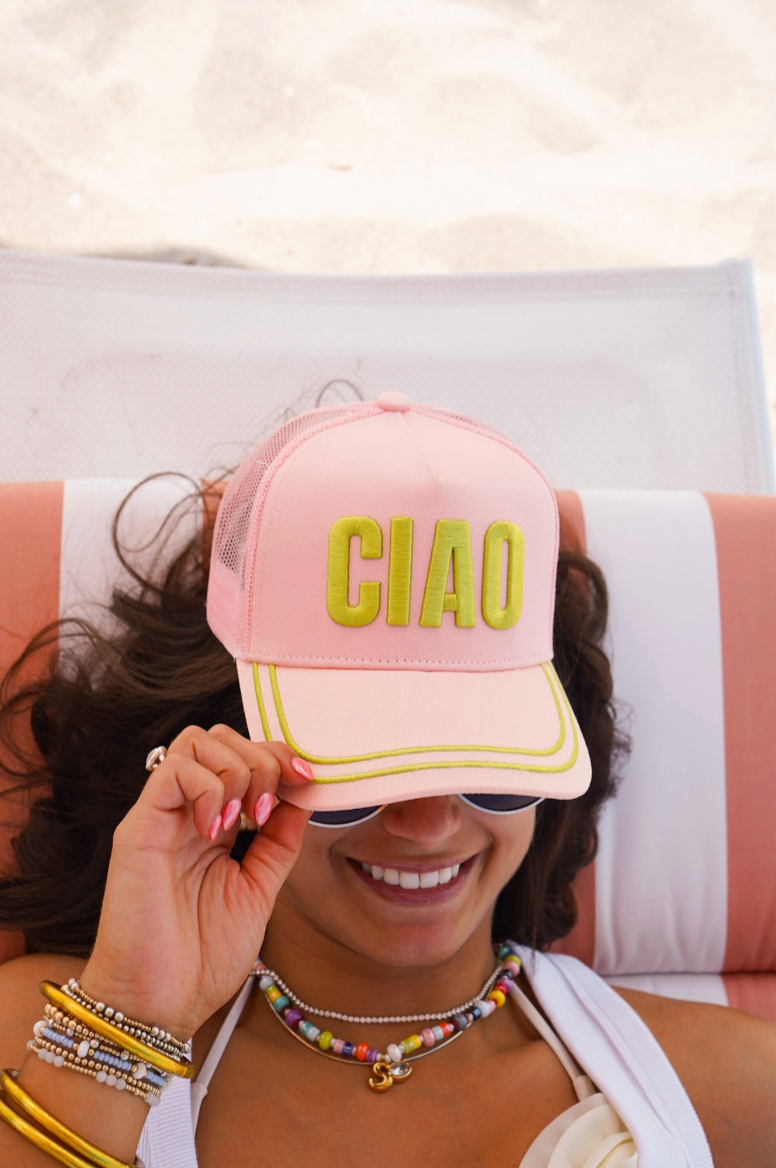 Ciao - Pink Canvas Trucker Hat