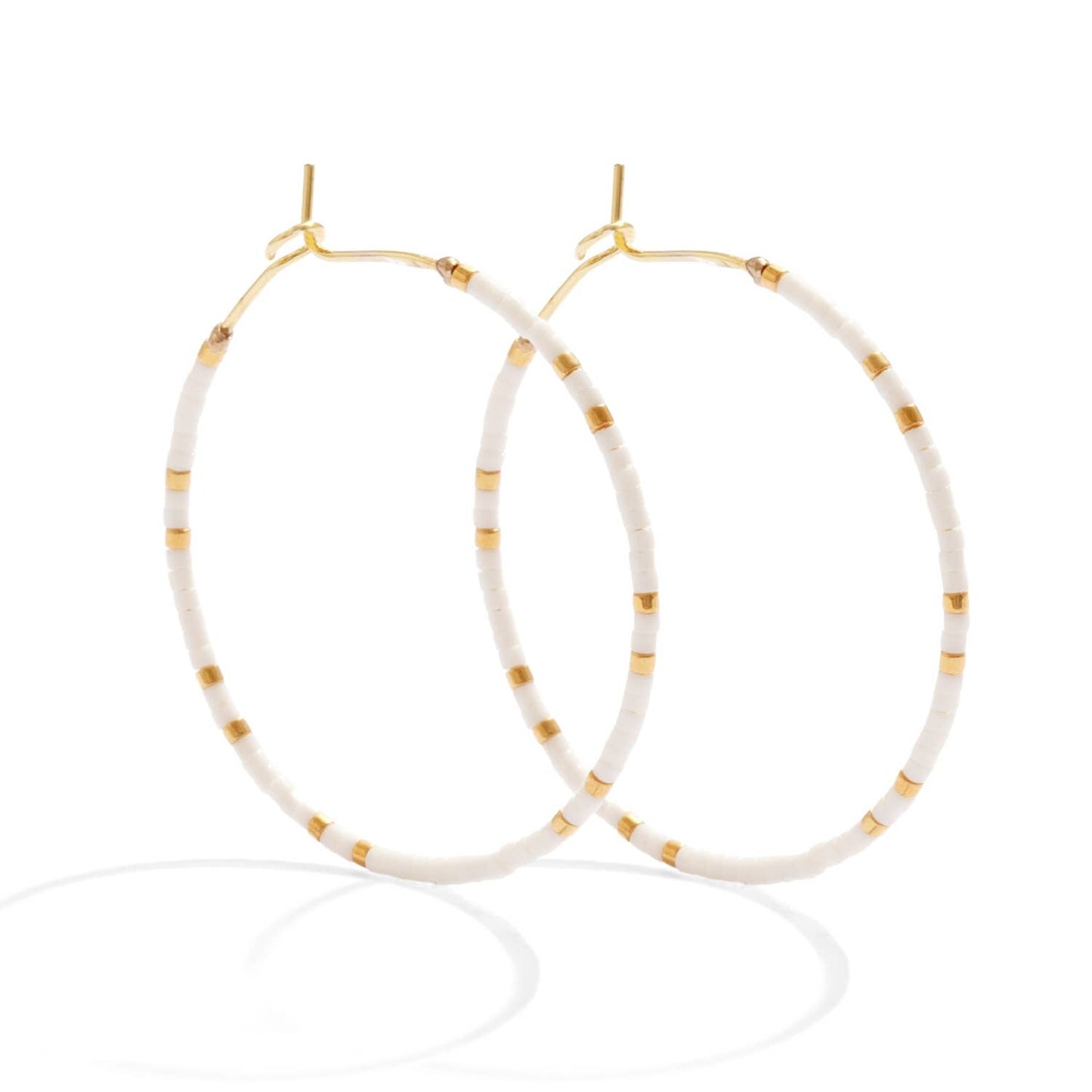 Miyuki Delica Hoop Earrings: Multi