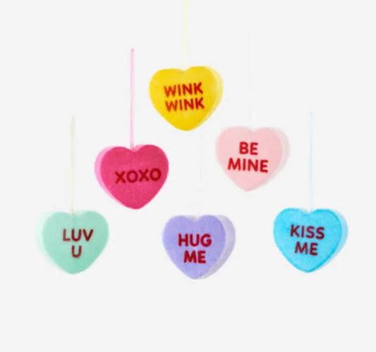 Small Flocked Conversation Hearts