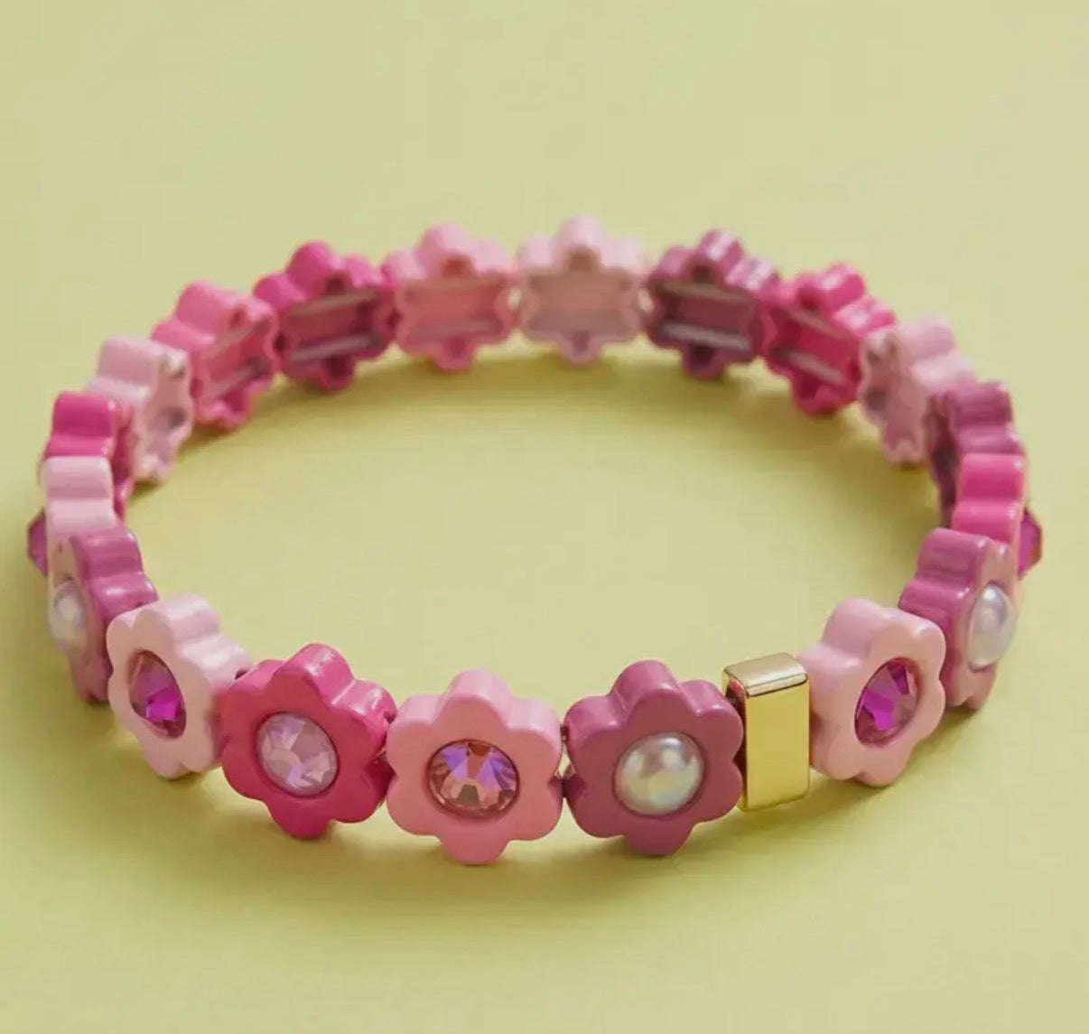 Floral Enamel Stretch Bracelet - Daisy