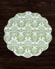 VIDA Chinoiserie and Trellis Reversible Round Placemats Set of 4 Green & White