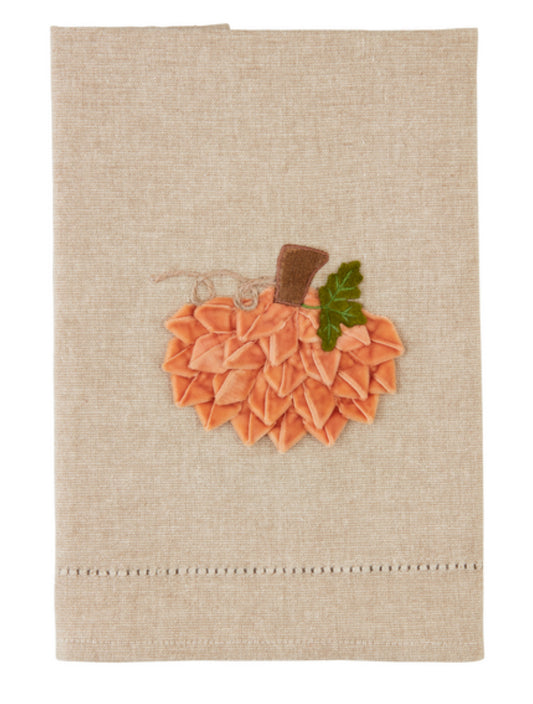 ORANGE VELVET RIBBON PUMPKIN TOWEL