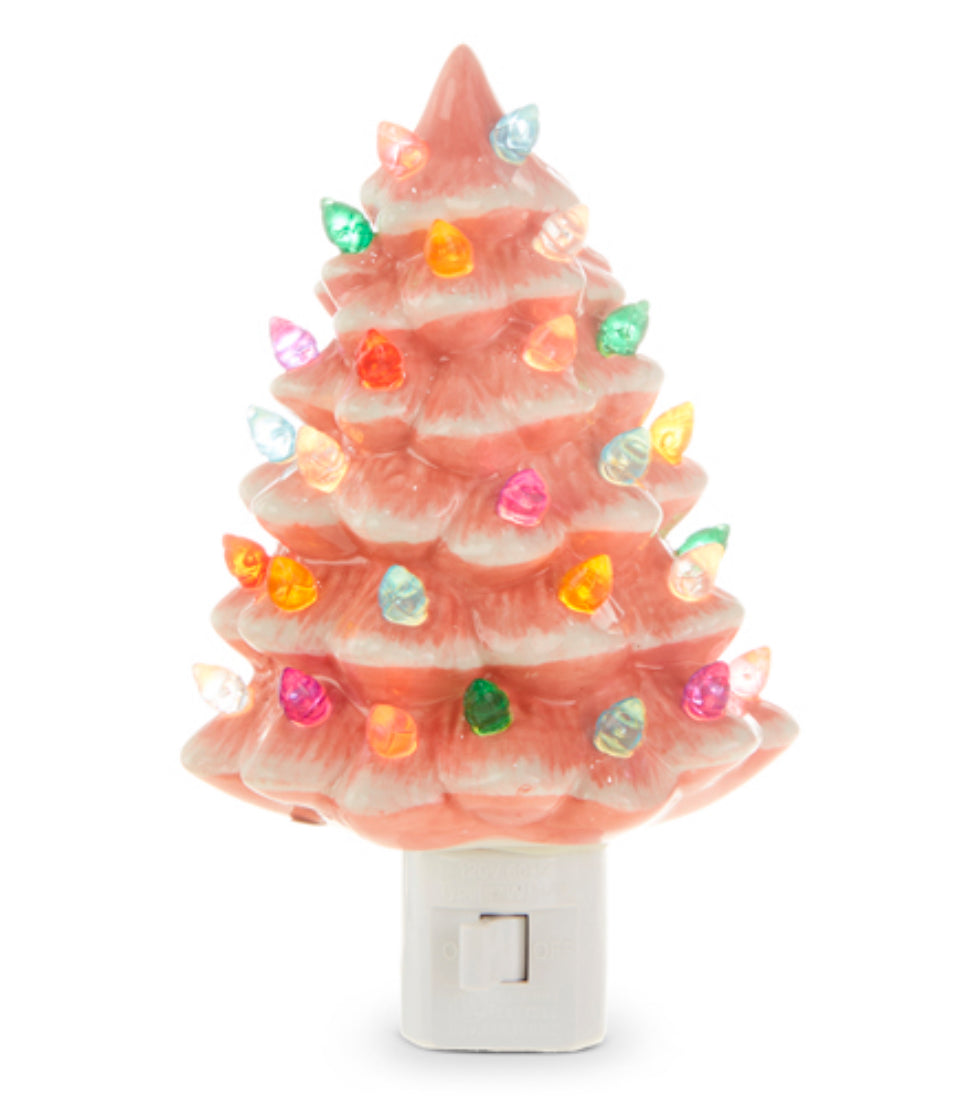 6" Vintage Pink Tree Night Light