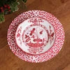 VIDA Faenza and Leopard Reversible Round Placemats Set of 4 White and Red