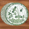 VIDA Faenza and Leopard Reversible Round Placemats Set of 4 White and Green